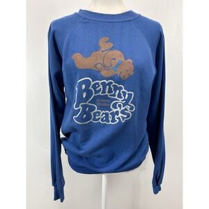 Vtg Pannill Sweatshirt Sz Large Women's Juneau Alaska Benny Bears Blue Made USA